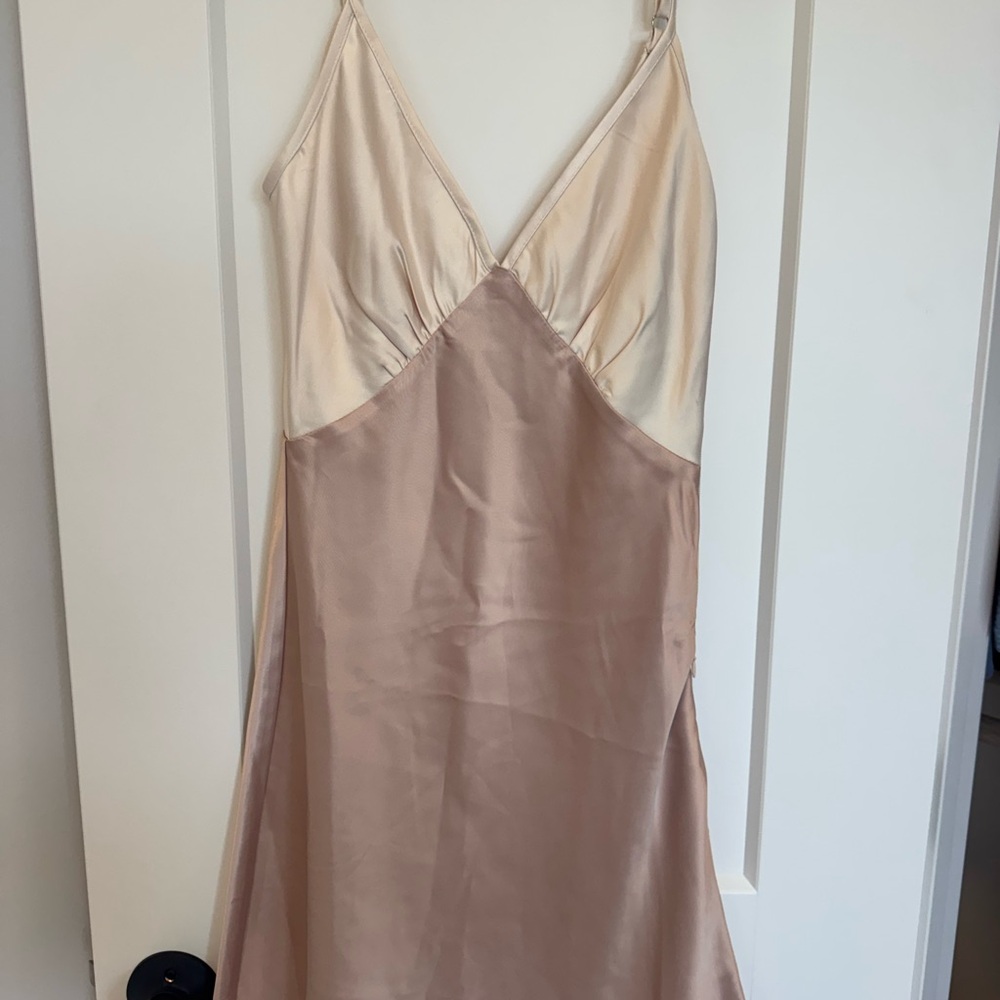 Peppermayo Elegant Cream and Blush Slip Dress